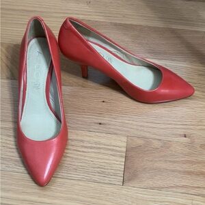 Aldo dark orange leather heels